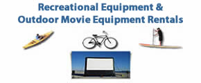 Recreational Rentals - Bikes, Surrey, Kayaks, Pedal Boats and Outdoor Movie Equipment Rentals